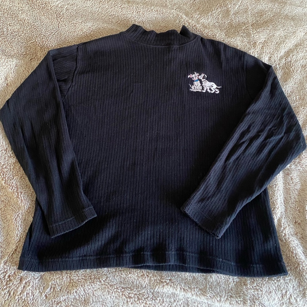 Disney 101 Dalmations Black Turtleneck Sweater for Women